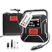 Produktbild HEYNER® Kompressor mini I Tasche I 12V/120W Druckluft 10 bar/150PSI Digitales Manometer I LED Beleuchtung I elektrische Luftpumpe tragbarer Kompressor 10 bar Zigarettenanzünder Autoreifen