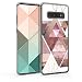 Produktbild kwmobile Hülle kompatibel mit Samsung Galaxy S10 Plus - Handyhülle - Handy Case Glory Dreieck Muster Rosa Rosegold Weiß
