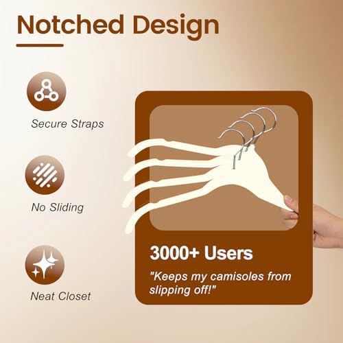 UEAKPIC Velvet Shirt Hangers 50 Pack, No Shoulder Bumps for Clothes (White) by UEAKPIC - Used condition - Image 6