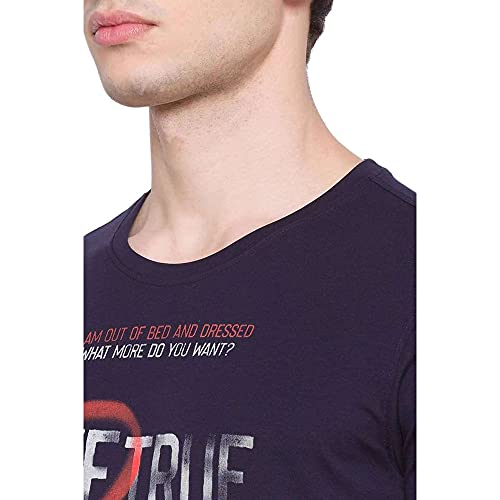 Image of Spykar Printed Blended Slim Fit Mens T-Shirt (A21MKT02BA033WH-P)