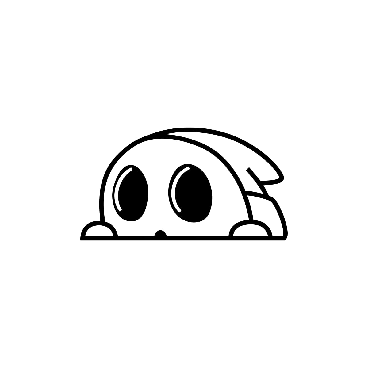 Shy Guy Black Super Little Ghost Vinyl Decal Sticker Art Decor for Room, Car, Laptop, Computer, Desk