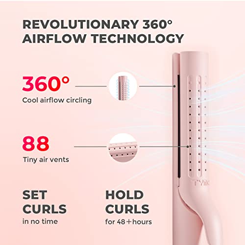 Tymo Airflow Styler Hair Straightener And Curler - Ionic Flat Iron Curling Iron In One, Ceramic Professional Curing Wand For Curls Waves With 360° Cool Air Vents - 5 Adjustable Temps & Dual Voltage #TOP1