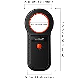 Smoostart Haustier Mikrochipscann, Tierchip Lesegerät Chipleser Hunde Chip Scanner Katze ISO11784/(85) FDX-B/EMID Mikrochip Lesegerät für Hunde/Katze 1000 Daten (New Black)