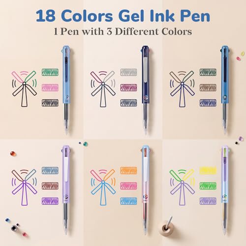 Set de 6 bolígrafos retráctiles multicolor 0.5 mm miniatura 5