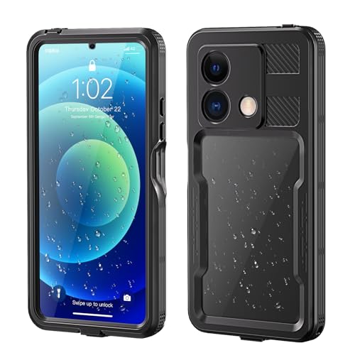 FONREST for Xiaomi Redmi Note 13 5G(Not 4G) IP68 Waterproof Case Full-Body Sealed Slim Snowproof Shockproof Dustproof Underwater TPU PC Hybrid Outdoor Transparent Cover with Hand Strap