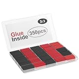 SLHINEMYI 350 PCS 3:1 Heat Shrink Tubing Kit, Adhesive Lined, Marine Grade Shrink Wrap, Industrial Heat Shrink Tubing 7 Sizes (Black/Red), for Industrial/Automotive