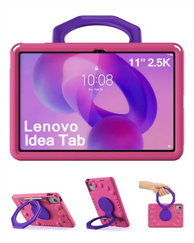 ProCase Kids Case for Lenovo Idea Tab 11 2025/K11 Gen 2 (TB-336ZU/336FU) Shockproof Lightweight Tablet Cover with 360 Rotating Handle & Stand -Magenta