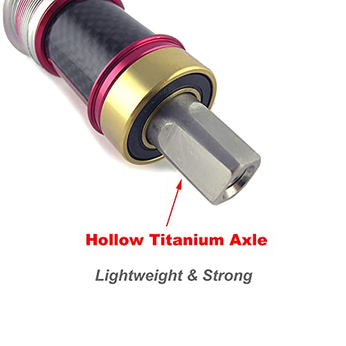 Omni Racer Worlds Lightest Titanium Ti Ceramic Jis Square Taper Bottom Bracket: English 68Mm: Lengths: 103-127Mm (English 68X110.5Mm) #TOP3