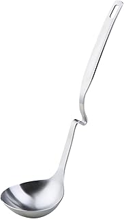 Louche Inox Professionnel Louches à Soupe et à Ragoût Cuillère à Sauce en Acier Inoxydable Cuillère à Sauce à Long Manche Louche de Service avec Poignée Ergonomique Lave-vaisselle 30,5 cm de Long