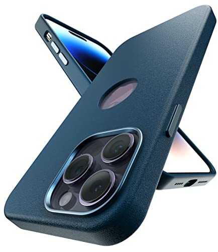 Image of eller sante Lexza for iPhone 14 Pro Case Cover, Premium Leather, Military-Grade Protection, Slim, Thin Compatible with iPhone 14 Pro Back Cover - Blue