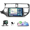 NHOPEEW 2+64G Autoradio für KIA Rio 2012-2015 mit Drahtlos Carpaly & Android Auto - Android Autoradio mit WiFi GPS Lenkradsteuerung EQ Split Screen + Rückfahrkamera&Mic
