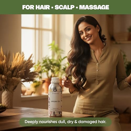 Image of VedaOils Argan Hair Oil 100ml | 100% Pure & Cold Pressed | Natural Argan Oil for Hair, Skin & Face Care