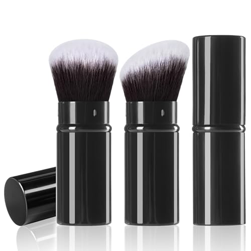 Retractable Kabuki Makeup Brush, 2 Pcs Powder Face Makeup Brush Set