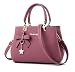 Dreubea Womens Handbag Tote Shoulder Purse Leather Crossbody Bag Rubber Pink