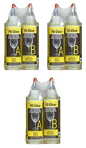 PC Products PC-Clear Epoxy Adhesive Liquid, 16oz in Two Bottles, Clear 70161 Pack of 3