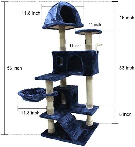 CUPETS Cat Tree Flannelette Cat Climber Play House Condo Furniture with Scratching Post, Activity Tree Pet Products for Cats 51 Inches High