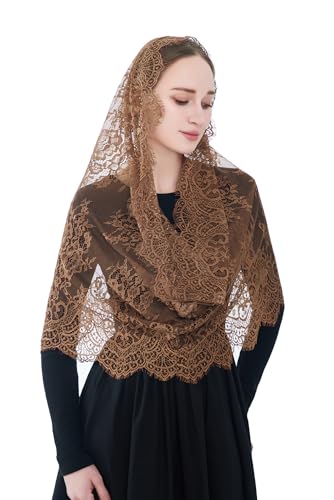 Wgior Spanish Infinity Veils for Church Lace Chapel Veils Catholic Church Veil Latin Mass Head Covering Scarf Mantilla4