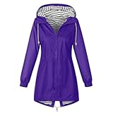 Regenjacke Damen GroßE GrößEn Wasserdicht Wanderjacke Windbreaker Übergangsjacke Leichte Jacke mit Kapuze Sommerjacke Outdoor Jacken Leichte Windjacke Trekking Regenjacke Radjacke Fahrradjacke
