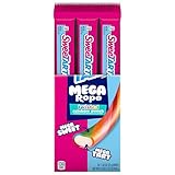 SweeTARTS Mega Filled Ropes Candy, Twisted Rainbow Punch, Sweet and Tart, 1.32 oz (Pack of 24)