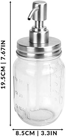 Mason Jar Soap Dispenser - Set of 2 | Glass Dispenser Jars | 500ml Bathroom Refill Dispensers | Washing Accessories | Housewarming Gifts | Hand Soap | M&W