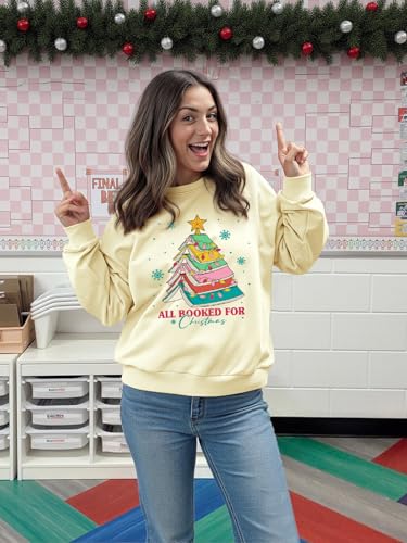Christmas Sweatshirts for Women Funny Christmas Tree Xmas Cute Graphic Long Sleeve Shirt