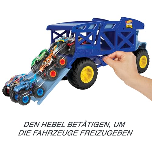 Hot Wheels Monster Trucks Rhino Rig Spielzeugtransporter, Großfahrzeug – Ansicht 4