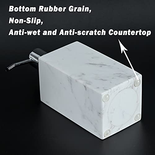 White Marble Soap Dispenser Italian Real Stone Hand Liquid Pump Bottle For Home Decorative Kitchen Sink Bathroom Countertop For Refillable Shower Shampoo Laundry Dish Soap Lotion Mouthwash Dispenser #TOP2