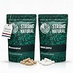 Strong Natural - NMN 60 Capsules - Resveratrol 60 Capsules - Bioactive Formula - Nicotinamide Mononucleotide - Strong NAD Booster - Also for Dogs and Cats - Uthever
