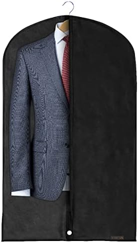 Hangerworld 40 Inch Black Breathable Suit Garment Dress Clothes Cover Protector Bag