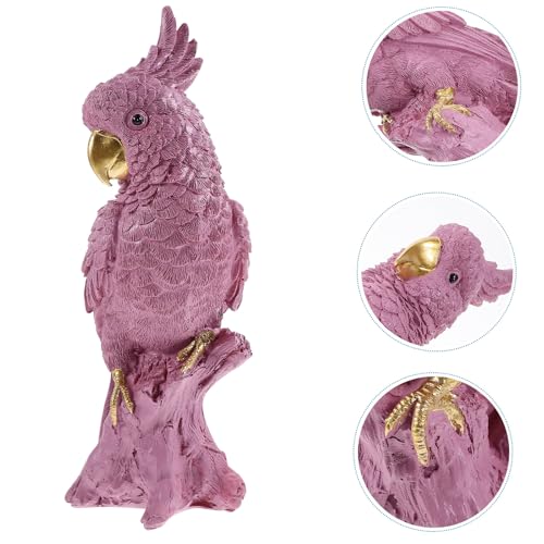 Figurine de perroquet en résine COLLBATH pour décoration d'oiseau de bureau - 4
