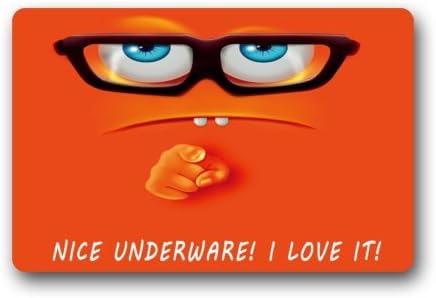 Custom Welcome Doormats - Design Funny Cartoon"Nice Underware,I Love It" Orange Print In Your Doormats (Machine-washable) W015