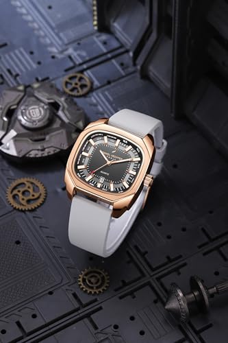Image of Daniel Hechter Paris Marie Collection Analog Watch for Men with Square Dial, Date Display, Quartz Movement & Silicone Strap