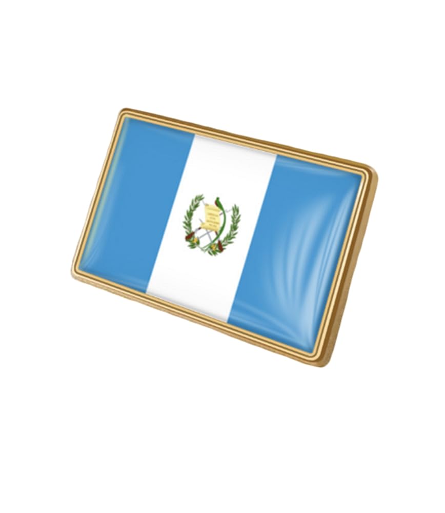 vmcoatdu Country Flag Rectangle Pin Badge International Travel Brooch Metal Alloy Souvenir Pin for Hat Clothes Backpack