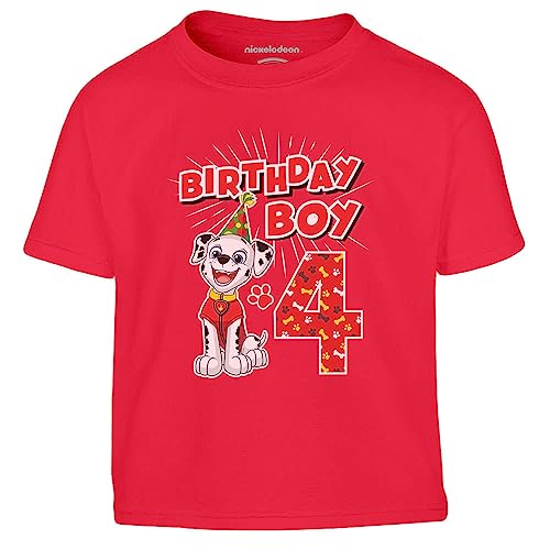 PAW PATROL - Geburtstag 4 Jahre Marshall Birthday Boy Kinder Jungen T-Shirt...