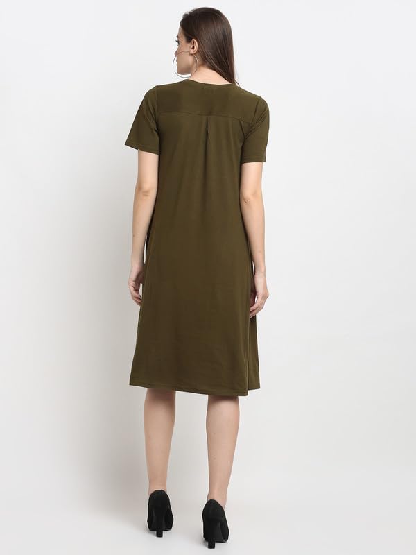 Image of Women's A-Line Cotton Midi Dress