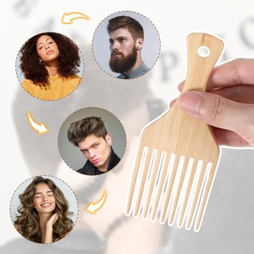 Set 2 Peines de Bambú para Cabello Rizado Natural miniatura 4