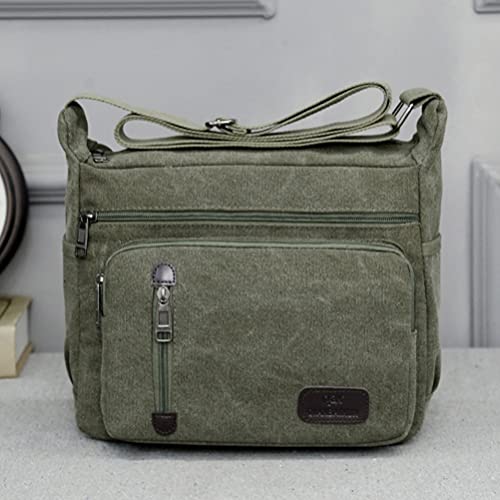 OSALADI Bolsa carteiro vintage de lona, bolsa de ombro para homens e mulheres, bolsa para laptop, cá