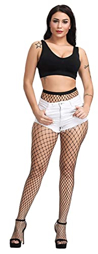 Pareberry Women's High Waisted Fishnet Tights Sexy Wide Mesh Fishnet Stockings3