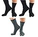 V-Toe Flip Flop Tabi Socks Black And Gray Solid (3 Pairs)