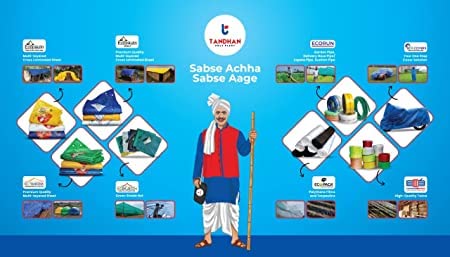 Image of Ecoraksha Gold Premium Multilayer Eco-Friendly Tarpaulin Sheet Waterproof Tirpal Heavy Duty 27 X 18 Ft Poly Tadpatri - Multipurpose 250 GSM Plastic Cover Tharpai, Thadika, Tarp (Blue)