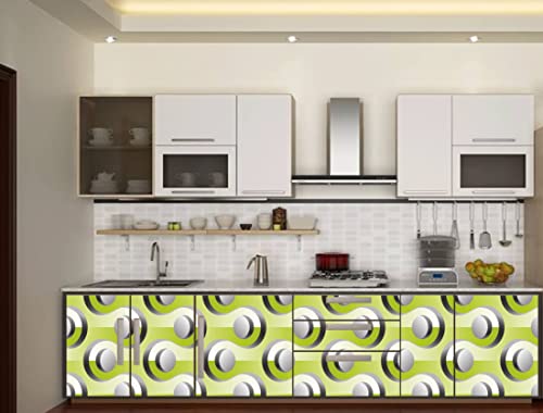 Image of CABANA HOMES Wall Stickers DIY Decal 3D Wallpaper for Wall (45 x 125 cm, 2 Rolls) (12 sq. ft) Decorative Self Adhesive Bedroom Living Room Furniture Wardrobe, Green