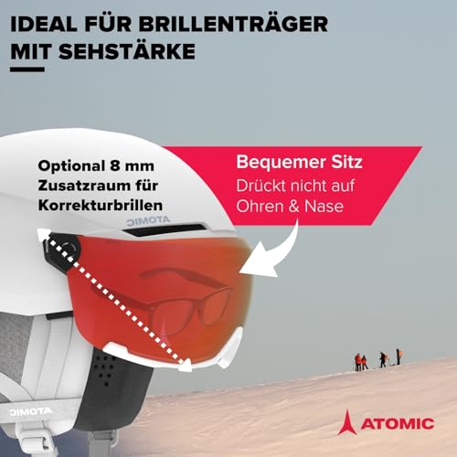 Salomon Atomic Savor Visor Photo Skihelm mit Visier - White Heather - Größe S - Maximale Stoßdämpfung - Active Aircon Belüftungssystem… – Ansicht 3