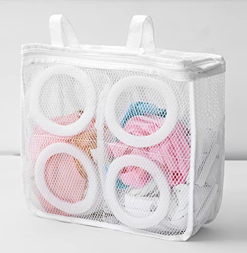 Reusable Zipper Net Shoes Wash Bag Gym Shoe Sneaker Trainers Dryer Bag Laundry Storage Organizer White Square #TOP5