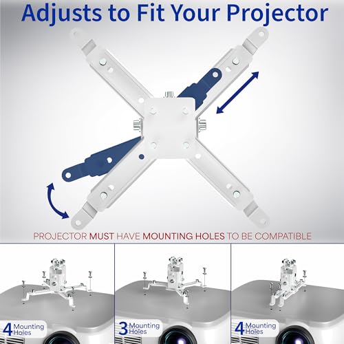 Soporte para proyector regulable de techo y pared para solucionar falta de espacio blanco 3