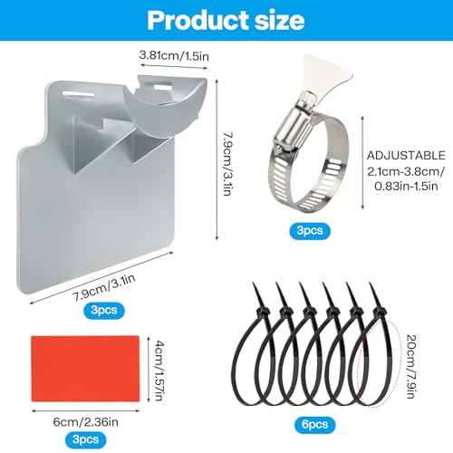 Miniatura 2 de Soporte Tuberia Piscina, 3 Pcs Soporte Manguera Piscina, Soporte Tubo Piscina Desmontable, Accesorios Para Piscinas Para Tuberías De Diámetros De 21 A 38 Mm