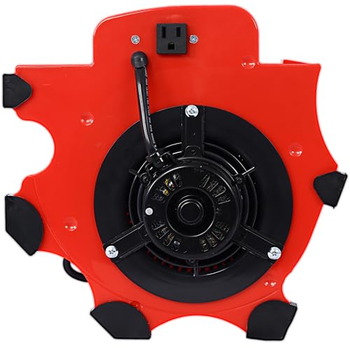 Portable Utility Fan, 3-Speed Floor and Carpet Dryer, High Velocity Blower Fan Floor Fan Carpet Dryer Fan industrial fan box fan with 4 Different Angles for Drying, Cooling, Ventilating (Red)