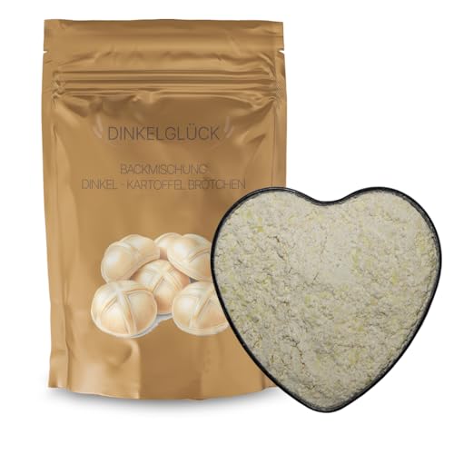 Royal Spice Dinkel–Kartoffel Brötchen Backmischung Dinkelglück – Backmischung für knusprige & saftige Brötchen – selber backen – mit Dinkelmehl & Kartoffelflocken – frische Brötchen (400 G)