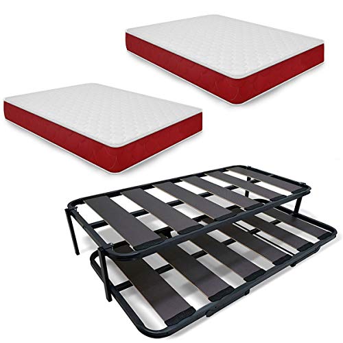 Duérmete - Cama Nido Completa Láminas Anchas Reforzada con 2 Colchones Viscoelásticos Reversibles (Cara invierno-verano) 90 X 190