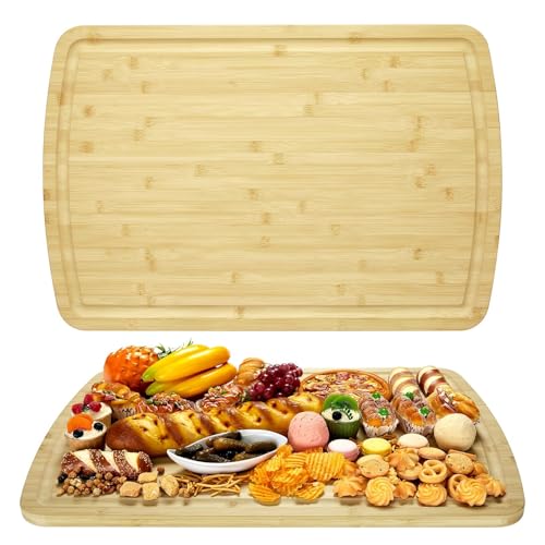 30" x 20" Extra Large Bamboo Cutting Board for Kitchen,