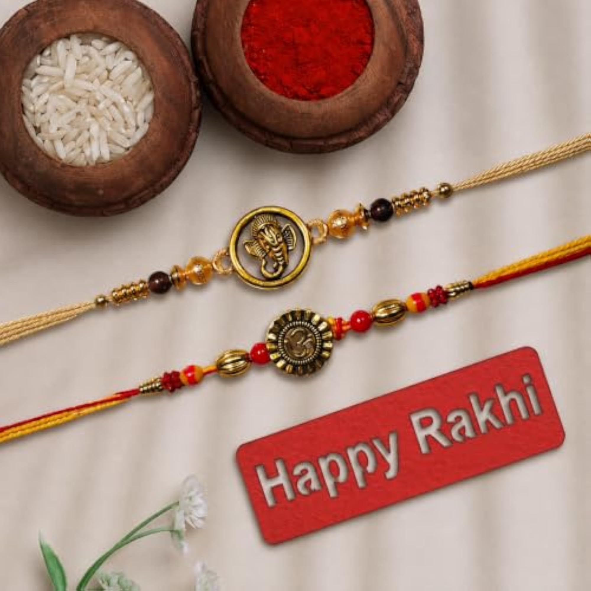 Ganesh & Om Designer Rakhi Combo Set of 2